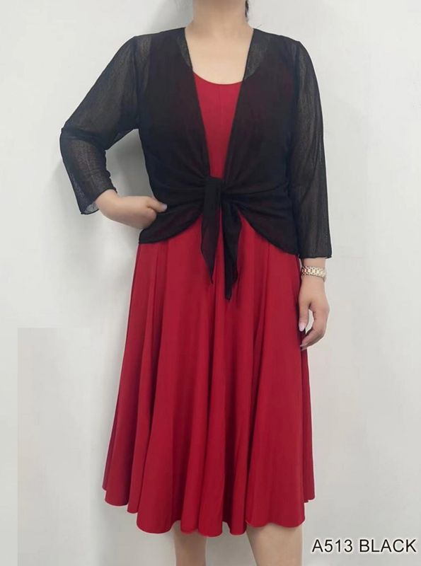 A513 open 3/4 sleeve mesh bolero