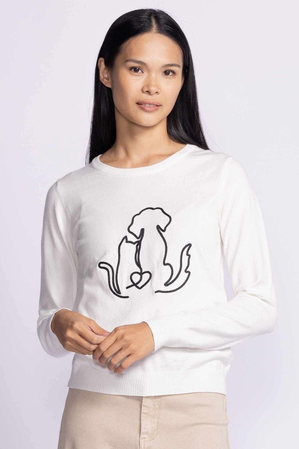 SW-2510 Long sleeve friends forever dog sweater