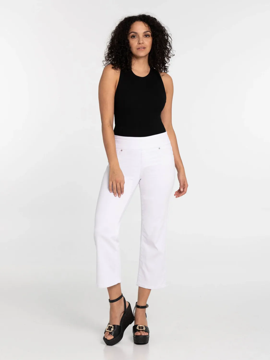 2165-7770-85 Regular waist pull on stretch crop pant w/ 25 inseam