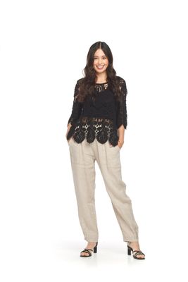 PT-16116 Ladies crochet 3/4 sleeve sweater
