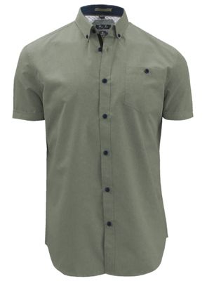 7464005 solid short sleeve button semi fit shirt