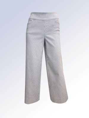 8466057 Pull on stripe stretch capri