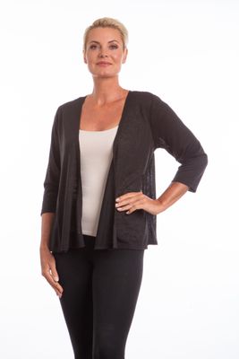 16708 Long sleeve open shrug cardigan w/back detail
