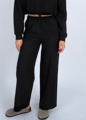 41W132S Drawstring linen blend pant w/side pockets