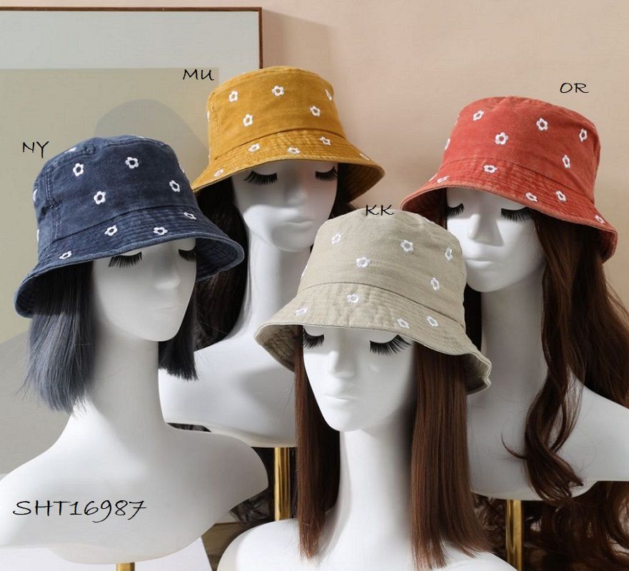 SHT16987 Women&#39;s daisy print hat