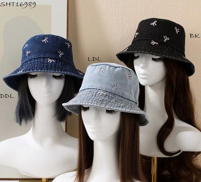 SHT16989 Women&#39;s summer hat with bow print
