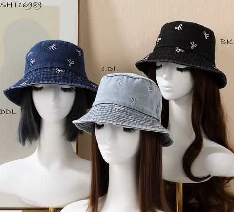 SHT16989 Wome&#39;s summer hat with bow print