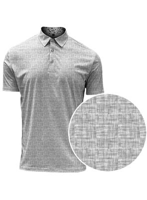7461714 Men&#39;s short sleeve printed 4-way stretch button polo shirt