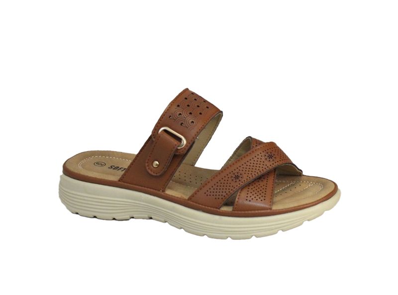 2255662 Ladies flat sandal w/adjustable velcro