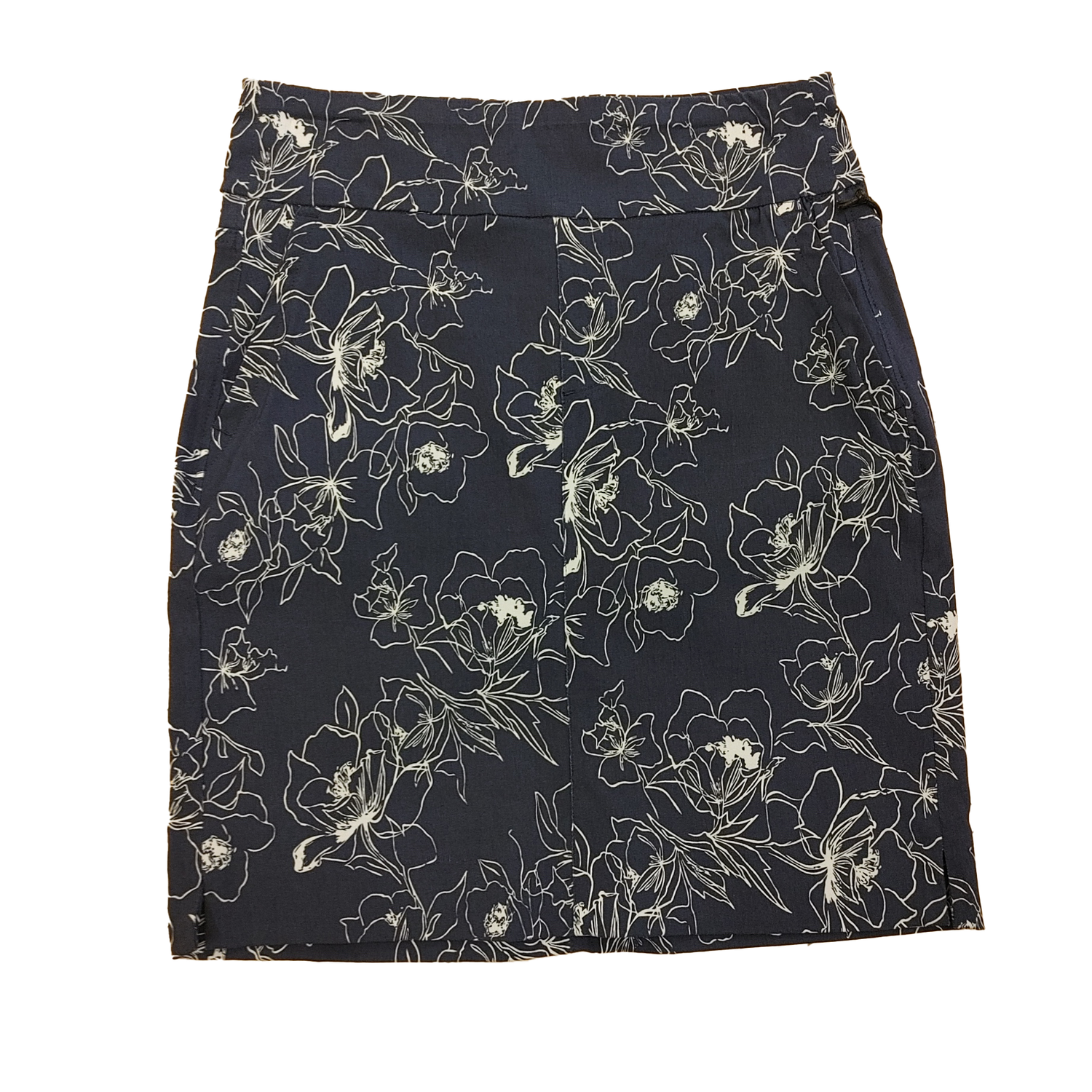 2956-7806-33 Pull on stretch print skort w/back pockets