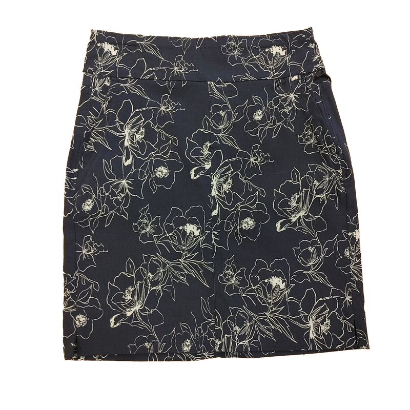2956-7806-33 Pull on stretch print skort w/back pockets