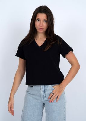 56T164S  Short sleeve 100% cotton V-neck t-shirt