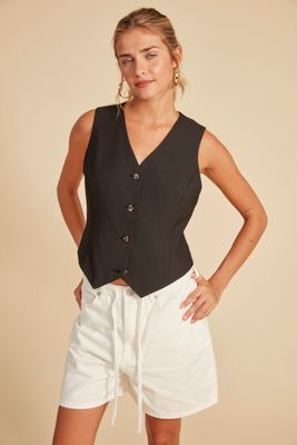 56W039SH34 Button up vest w/option of matching pant