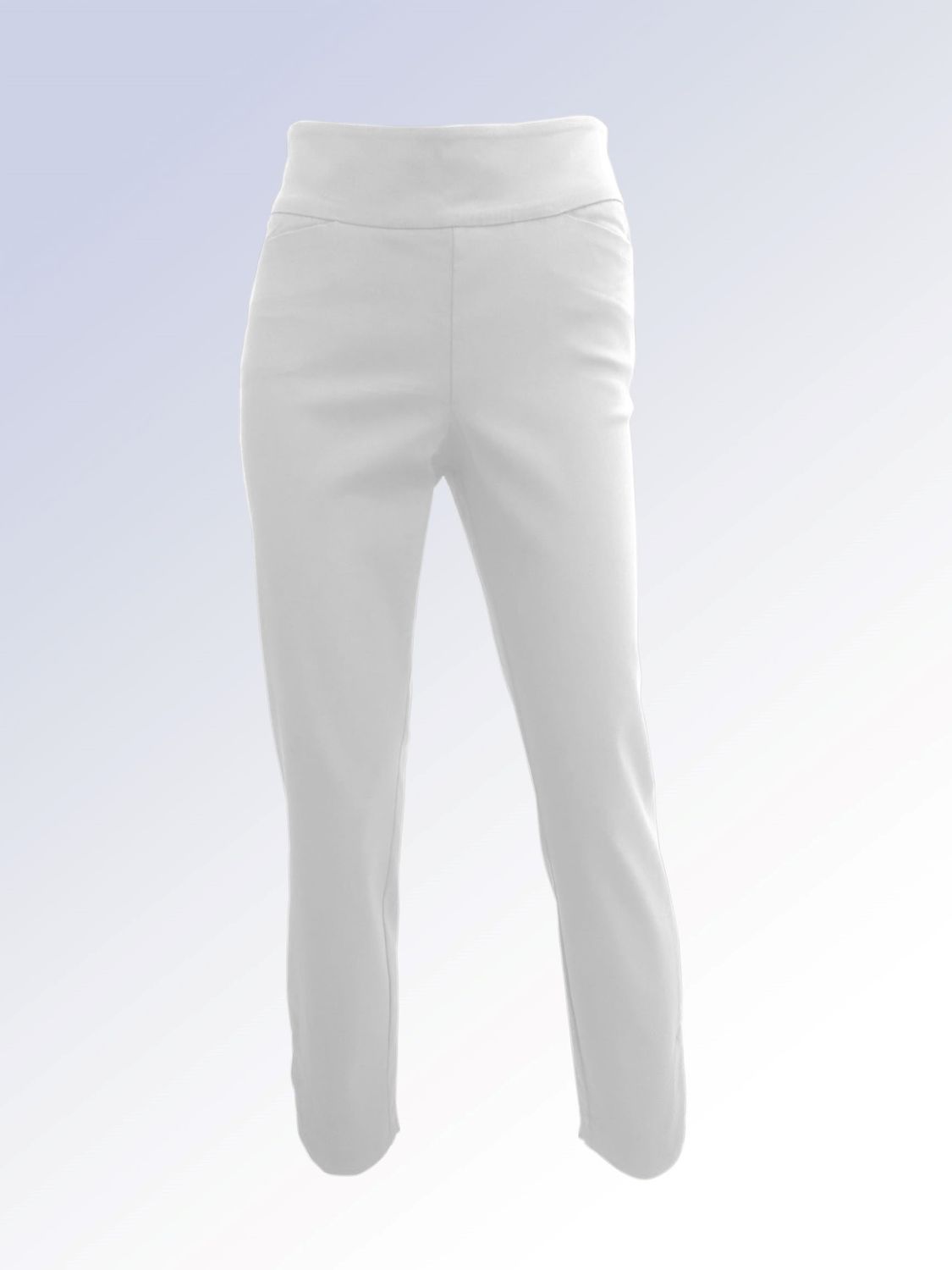 8466052 Pull on stretch crop pant w/pockets and ankle slit