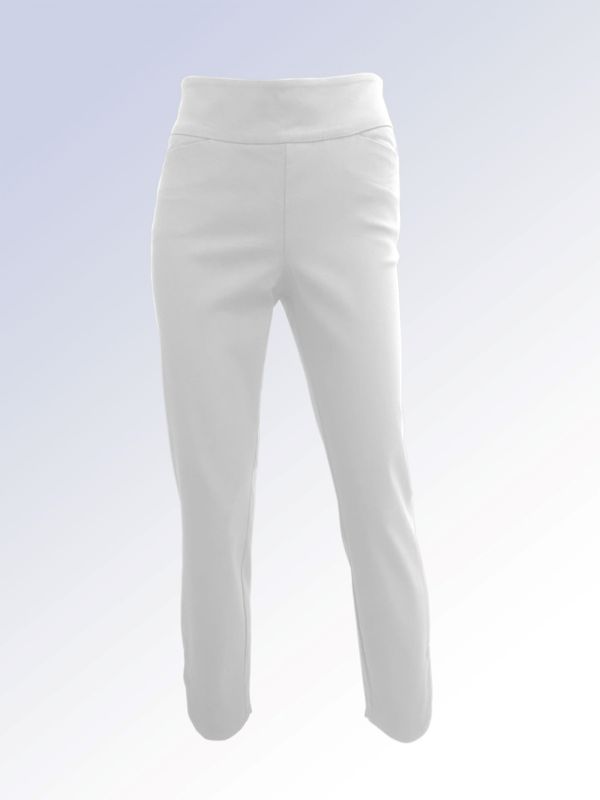 8466052 Pull on stretch crop pant w/pockets and ankle slit