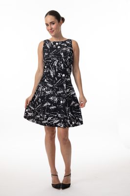 8606 Sleeveless print stretch dress
