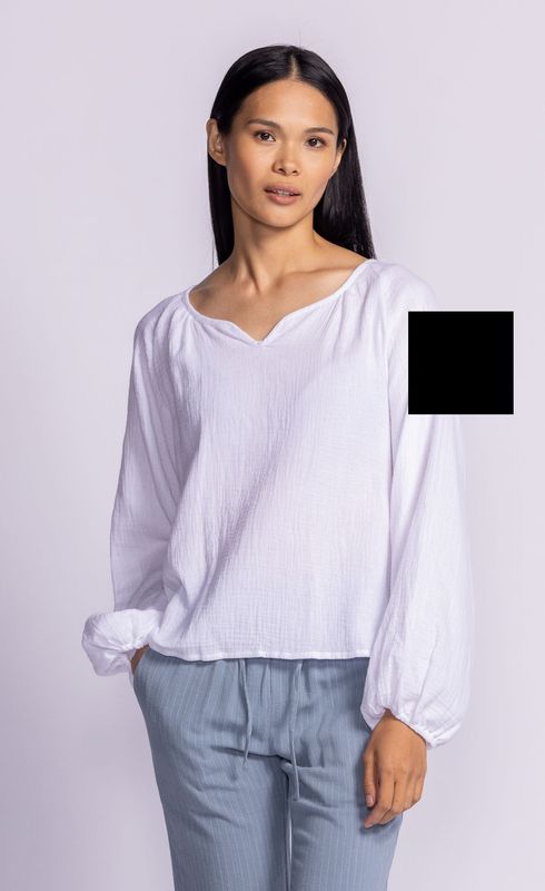 TO-240505BK Ladies long sleeve v-neck Alexa top