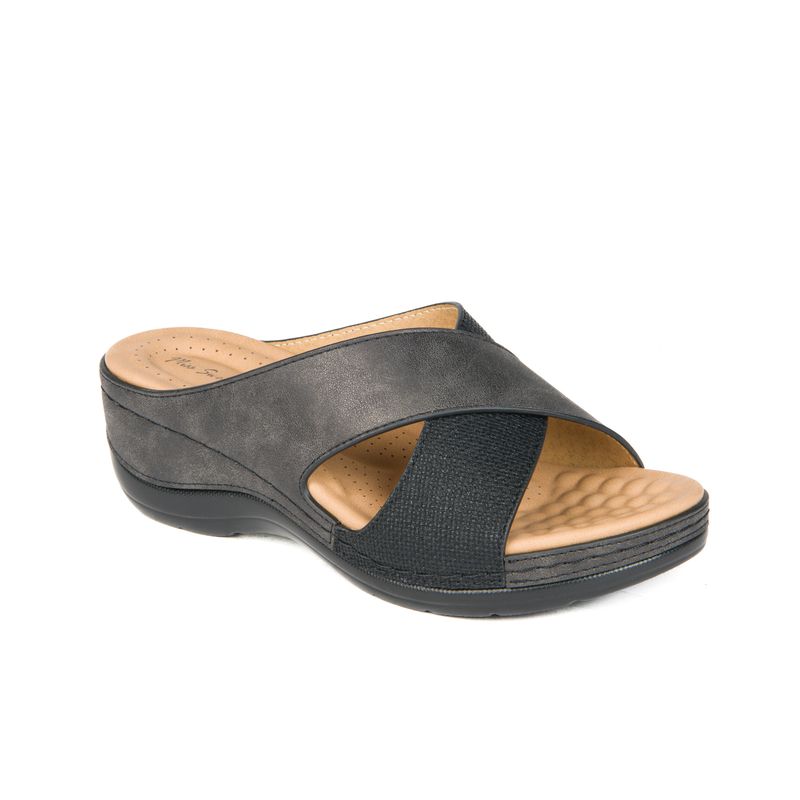 BRIA-2 ladies criss cross low wedge sandal