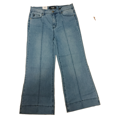 2916-7015-80 High waist flare leg ankle length stretch denim