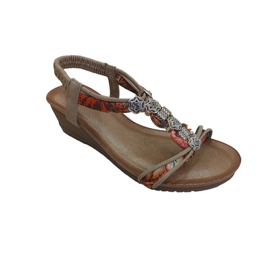 LYDIA-4 Wedge sandal w/back strap