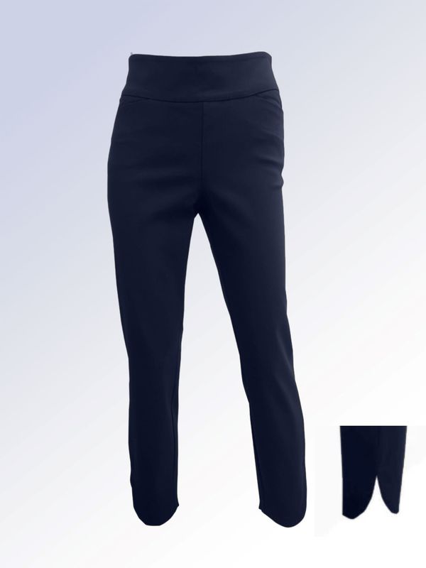 8466052 Pull on stretch crop pant w/pockets and ankle slit