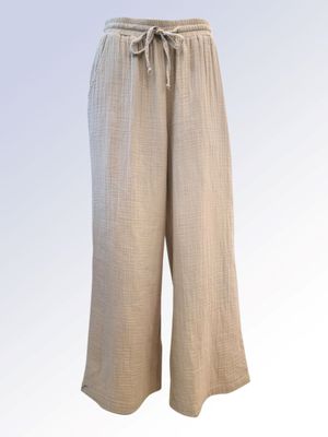 8466004 Elastic waist draw string cloth pant w/pockets