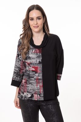 8749 Ladies 3/4 sleeve scoop neck blouse