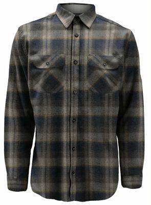 7564528  Checkered cotton blend long sleeve button shirt