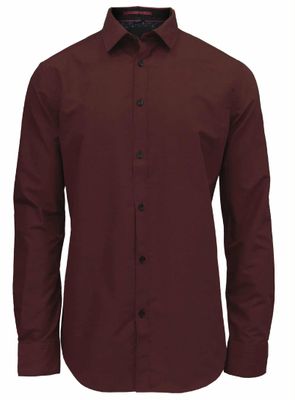 7564195 Men's easy care long sleeve poly/cotton solid button shirt