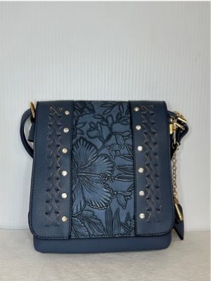JE-0623B Top zip crossbody purse with flap and 2 inside compartments