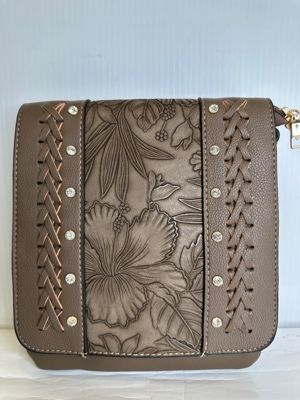 JE-0623B Top zip crossbody purse with flap and 2 inside compartments