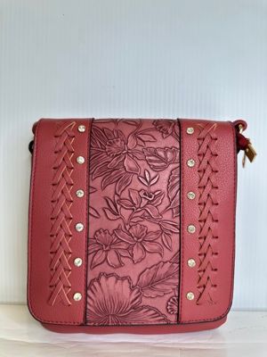 JE-0623B Top zip crossbody purse with flap and 2 inside compartments