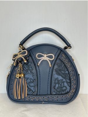 JO6799-1 rounded purse w/bow on front and chain strap