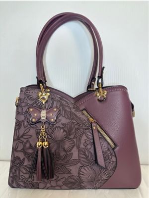 JE0885A Top zip 3 compart. tote w/extra crossbody strap and back zipper