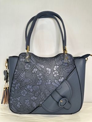 TO-1297A Top zip purse w/front buckle detail and extra strap