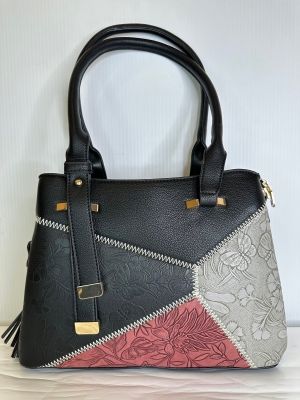 T1588A Top zip tote w/3 inside zips and extra crossbody strap