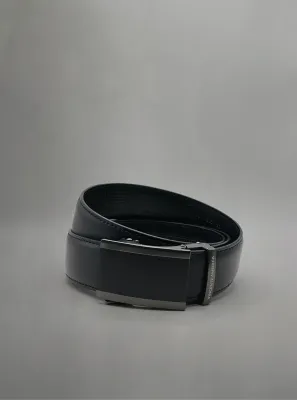 B75651 Men&#39;s belt w/ blk and silver buckle