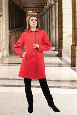 C8133 Button jacket with back flap and side pockets