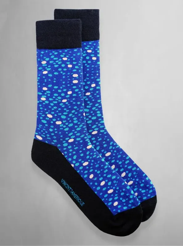 75536 Men's cotton blend printed dress sock