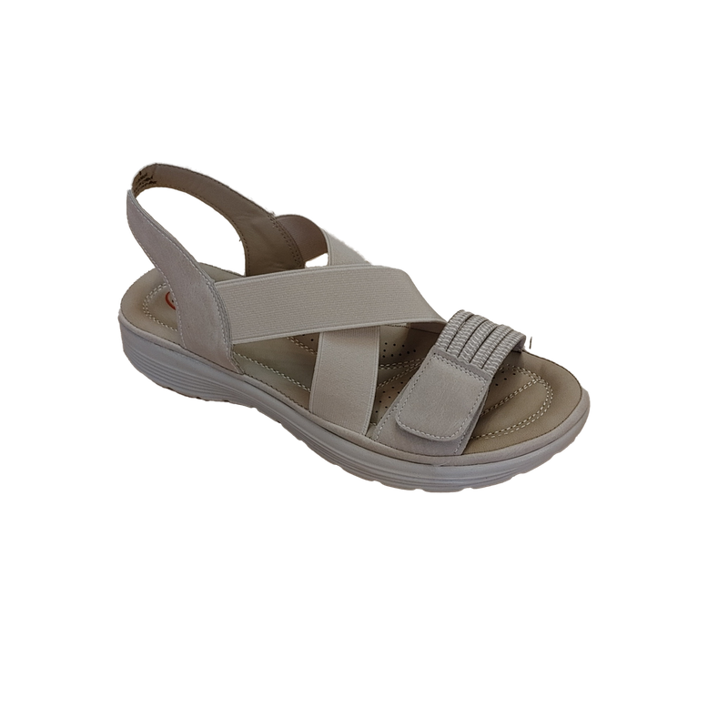 2255664 Ladies velcro sandal w/stretch criss cross straps