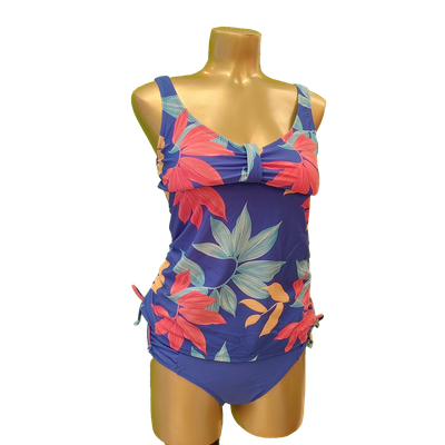 23SU24-T9 Leaf print D cup tankini