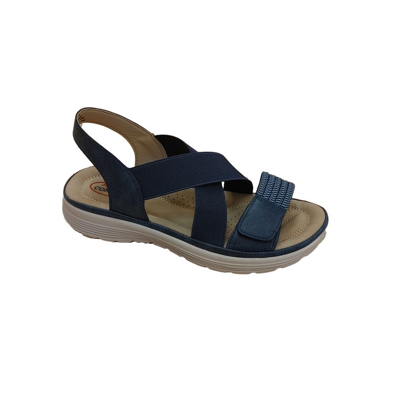 2255664 Ladies velcro sandal w/stretch criss cross straps
