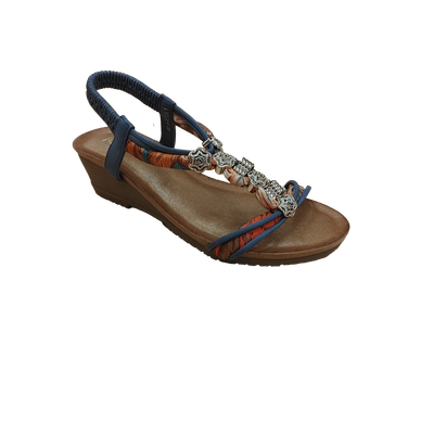 LYDIA-4 Wedge sandal w/back strap