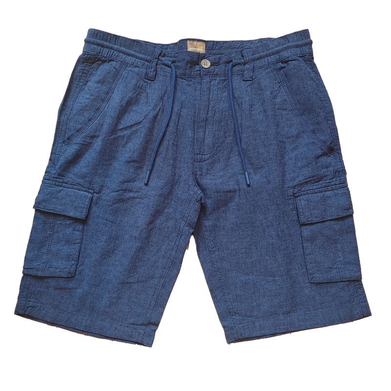 7265014 mens linen blend cargo shorts 11 inch inseam w/drawstring