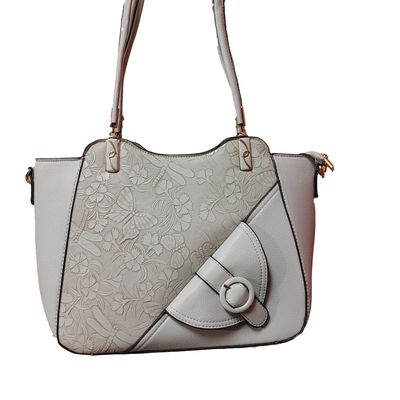 TO-1297A Top zip purse w/front buckle detail and extra strap