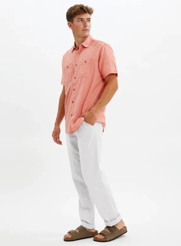 7269209 mens linen pant w/elastic waistband, drawcord