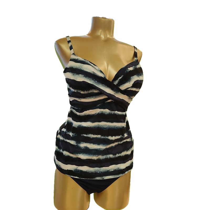 30NK3083 wrap front push up tankini