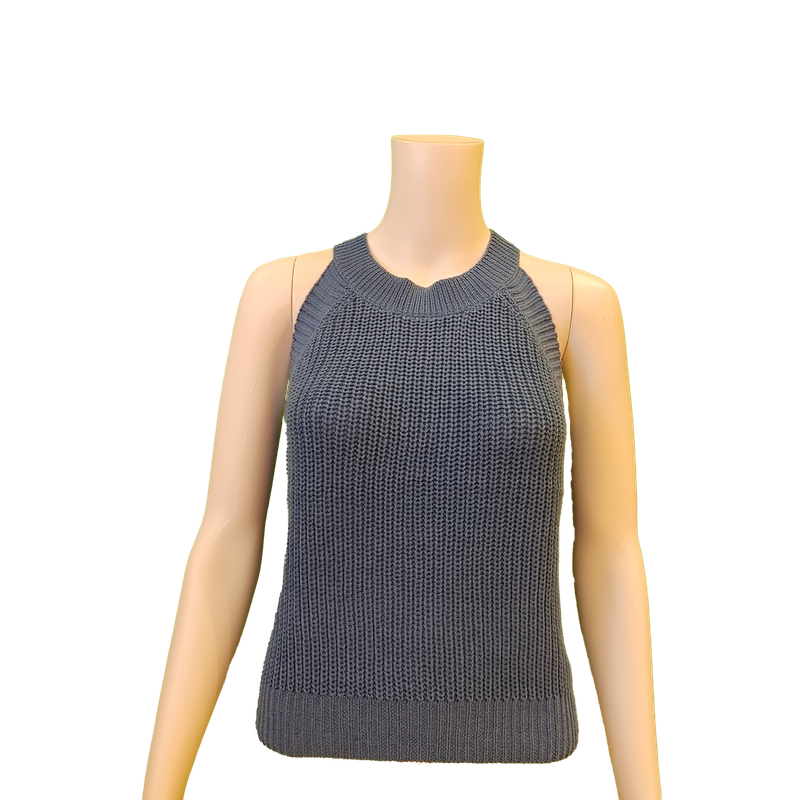 SW-2417B sleeveless high neck  knit tank sweater