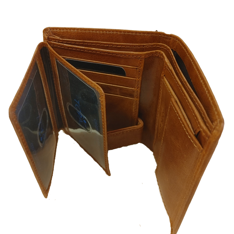 RFID genuine leather bill fold wallet