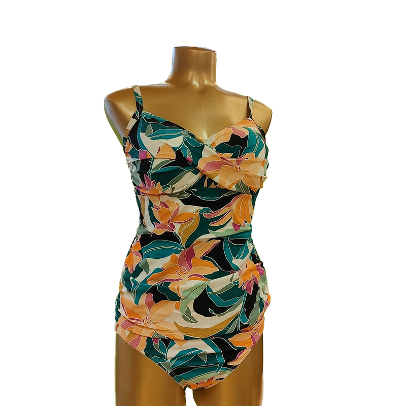 30VB5083D floral cami twist tankini